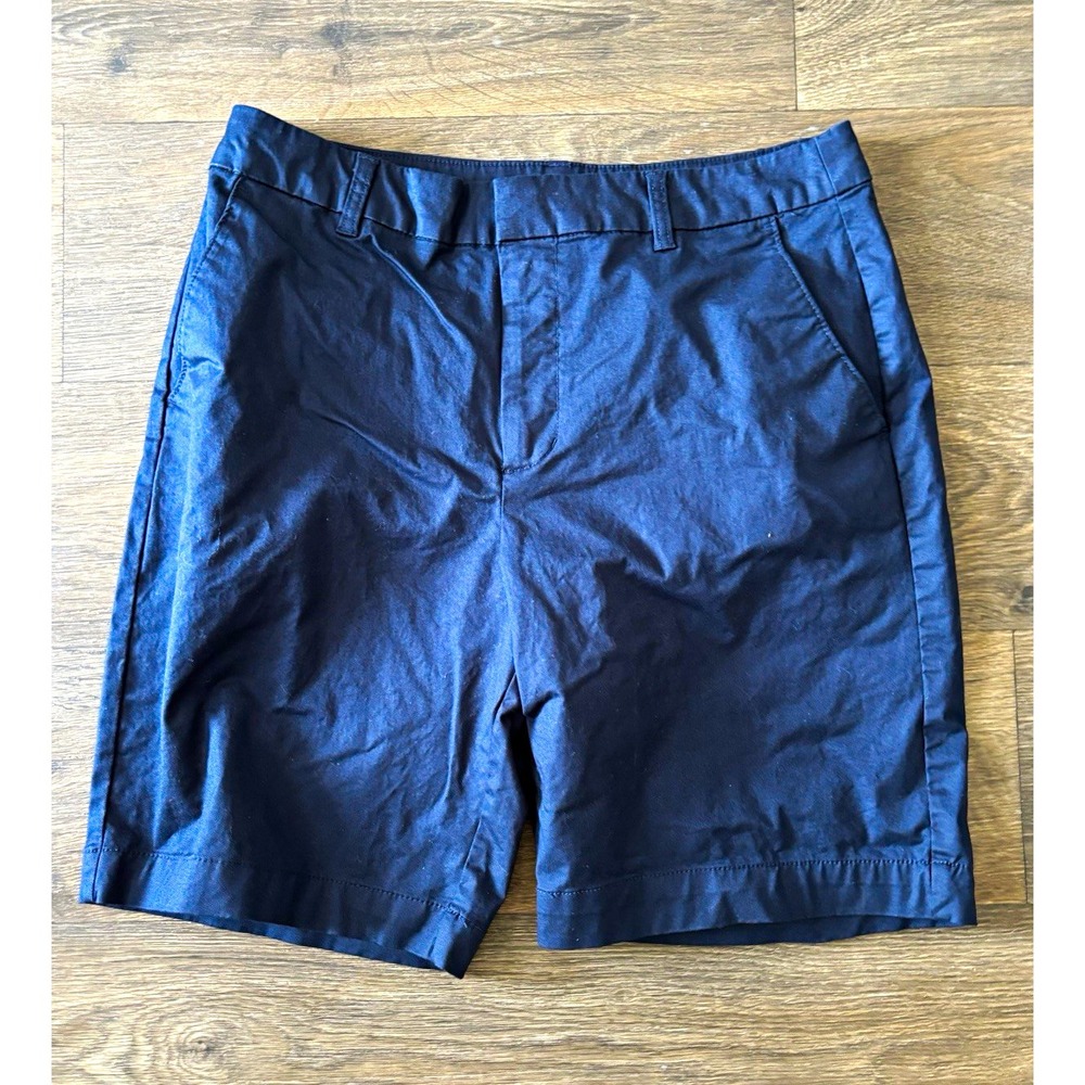 Matty M Women's Blue Chino Shorts L Regular Fit momcore minimalist academia